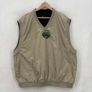 Wedge Vest Mens 2XL Beige Reversible Windbreaker Golf Water Repellent Outdoor